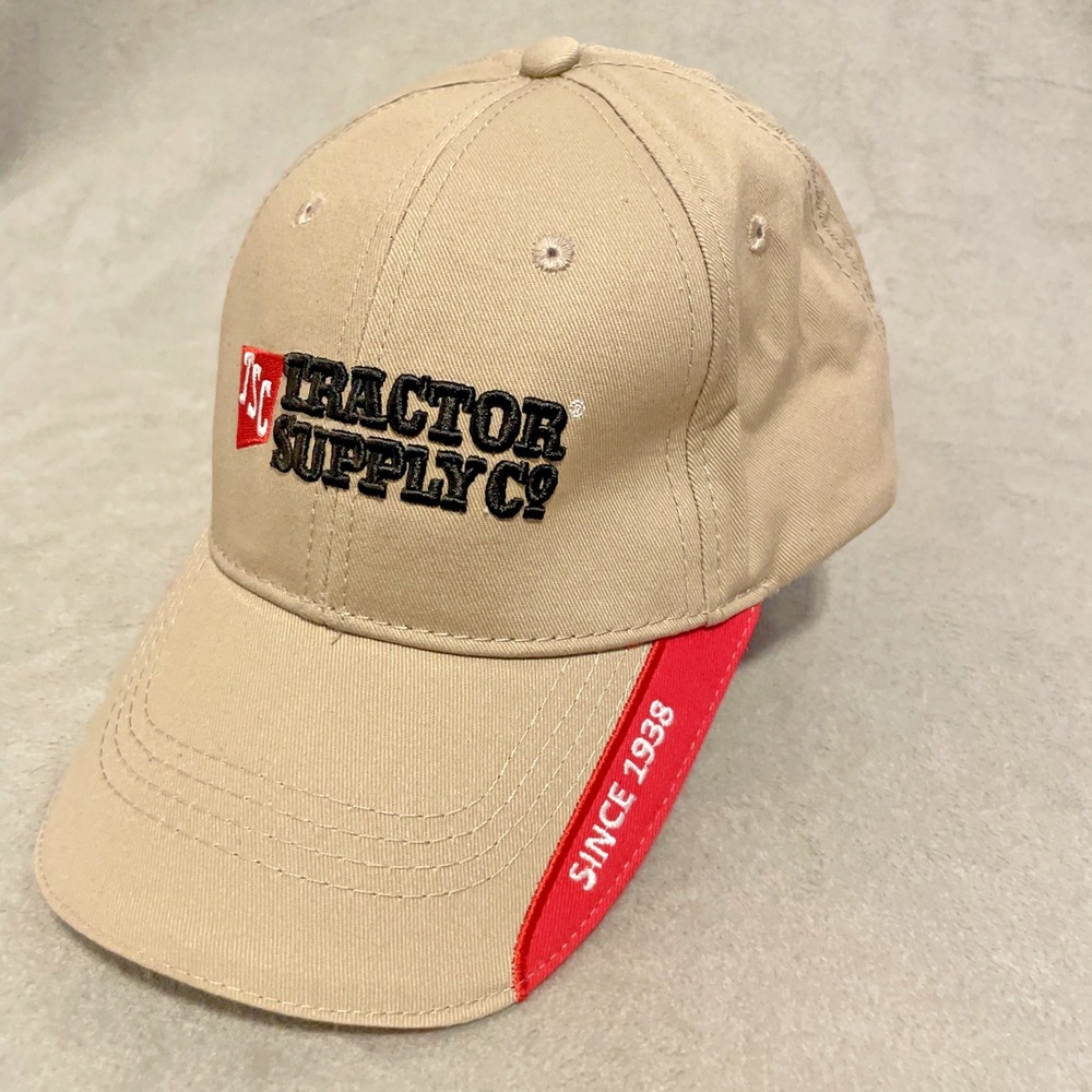 Tractor Supply Co Mens OSFM Baseball Hat Tan TSC Since 1938 Logo Adjustable Cap